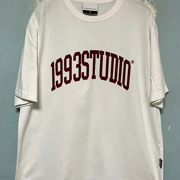 [BUNJANG] 1993studio Authentic Arch Logo Short Sleeve T-Shirt White L / 1993스튜디오 어센틱 아치로고 반팔티 화이트 스트릿 L 100-105