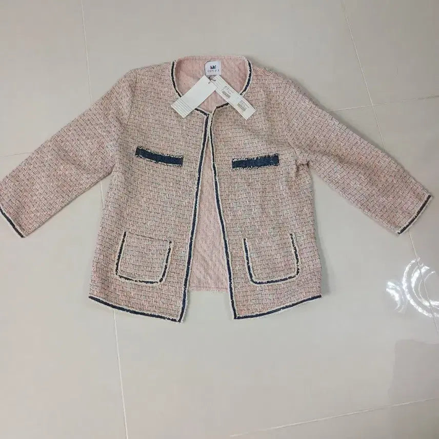 [BUNJANG] Stripes & Co. Pink Tweed Jacket / 스트라이프앤 엔 분홍색 트위드 자켓 새상품