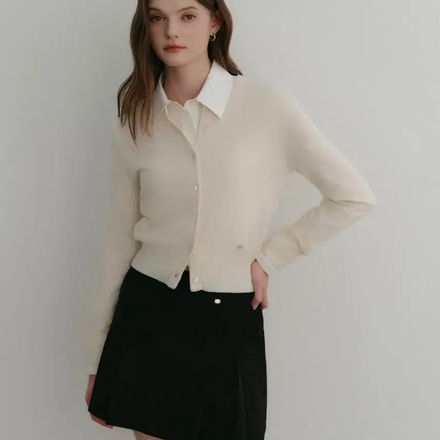 [BUNJANG] LOOKAST Cashmere Round Cardigan Ivory / 룩캐스트 힌스 캐시 라운드 가디건 아이보리