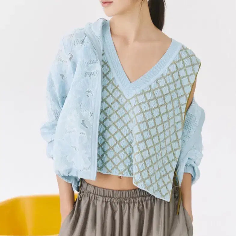 [BUNJANG] LATT Contrast Knit Vest / 한섬 26ss신상 래트바이티 latt 컨트라스트 니트 베스트 프리