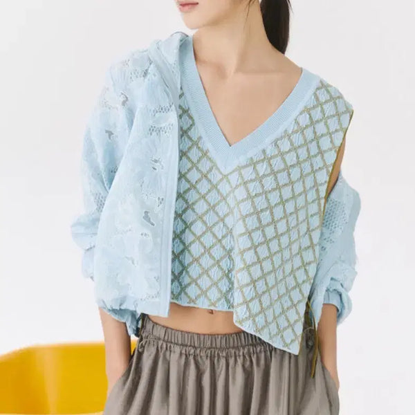 [BUNJANG] LATT Contrast Knit Vest / 한섬 26ss신상 래트바이티 latt 컨트라스트 니트 베스트 프리