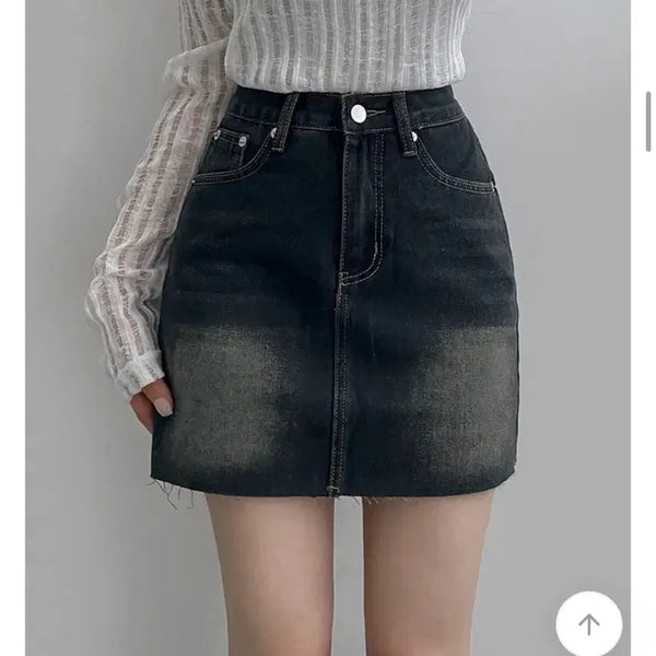 [BUNJANG] Avery Vintage Denim Mini Skirt / 에이블리 청치마 빈티지 데님 미니 스커트