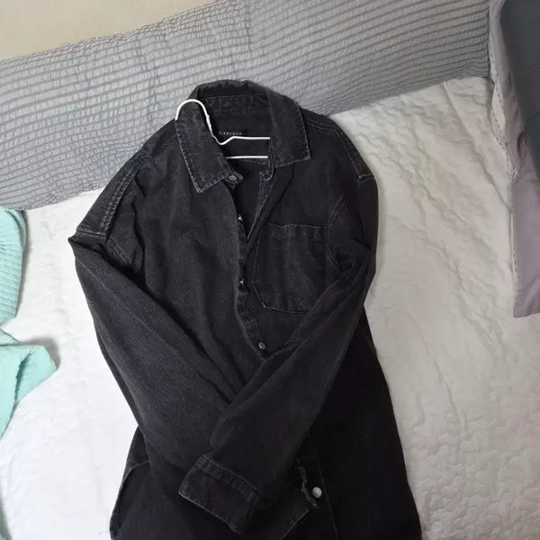 [BUNJANG] DIPRIQUE Black Denim Shirt Jacket / 디프리크 블랙 데님 셔츠 자켓