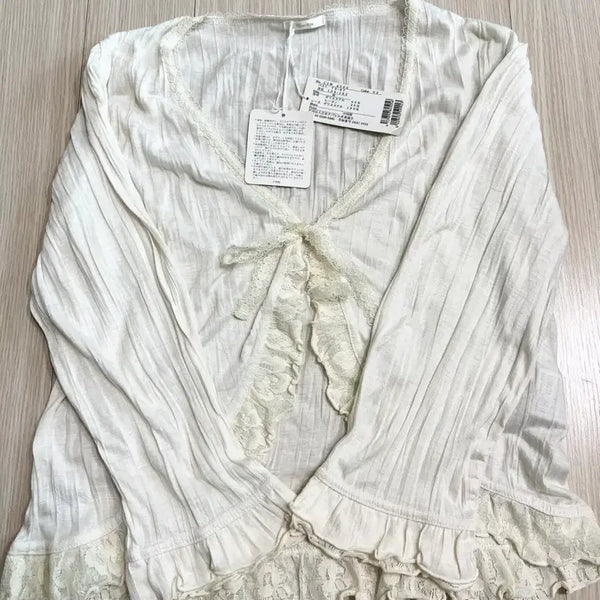 [BUNJANG] Shirring Lace Blouse Jacket / [새제품] 셔링레이스 블라우스 자켓 모리걸
