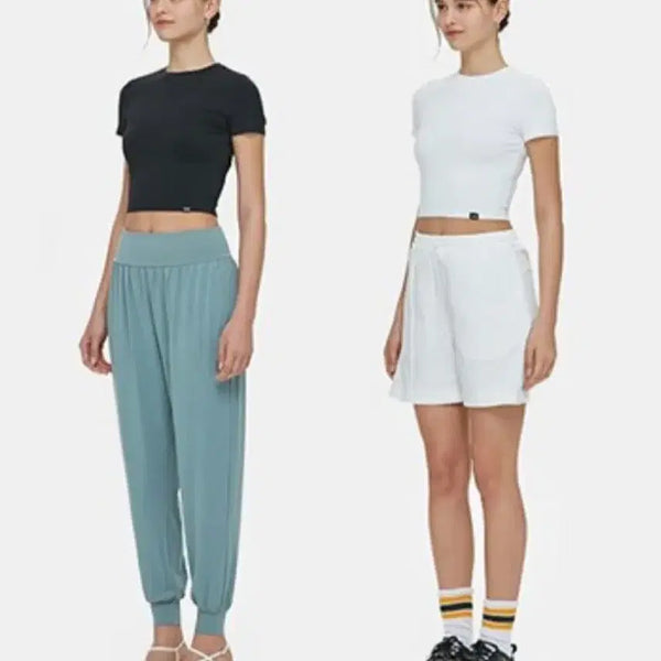 [BUNJANG] Mulawear Crop Short Sleeve T-Shirt (XL, Black/White) / 뮬라웨어 크롭 숏슬리브 XL 블랙,화이트 새상품