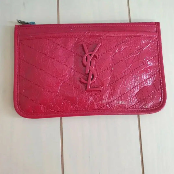 [BUNJANG] Saint Laurent Matelassé Clutch Red Leather / 정품 생로랑 레드색 마틀라세 클러치