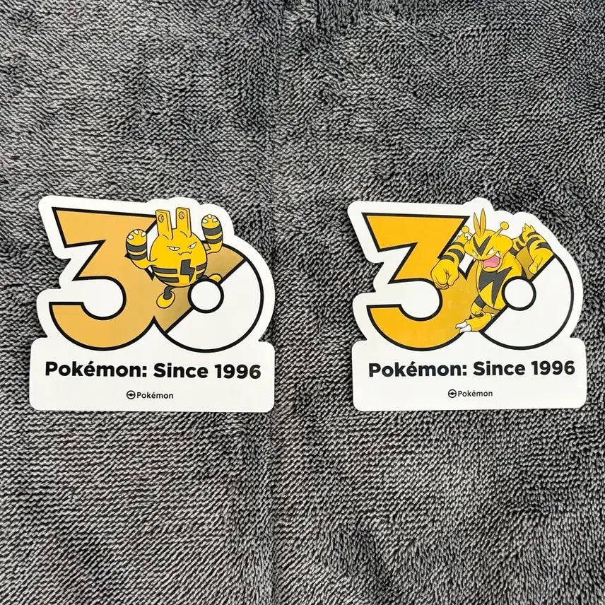 [BUNJANG] Pokemon 30th Anniversary Logo Elekid & Electabuzz Evolution Set / 한국한정] 포켓몬 30주년 로고 스티커 에레키드 에레브 진화 세트