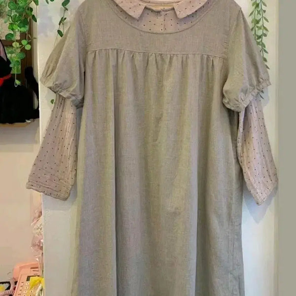 [BUNJANG] Hanaymoto Coody Set - Japanese Vintage Mori Girl Polka Dot Dress / 하나모토 코디 세트 일본 빈티지 모리걸 도트