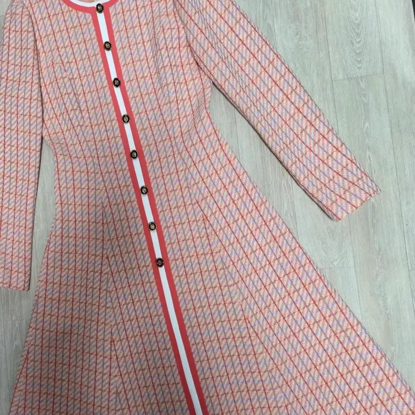 [BUNJANG] Mojo.S.Fene Check Pattern Pink Tweed Dress / 모조에스핀 체크 패턴 핑크 트위드 원피스