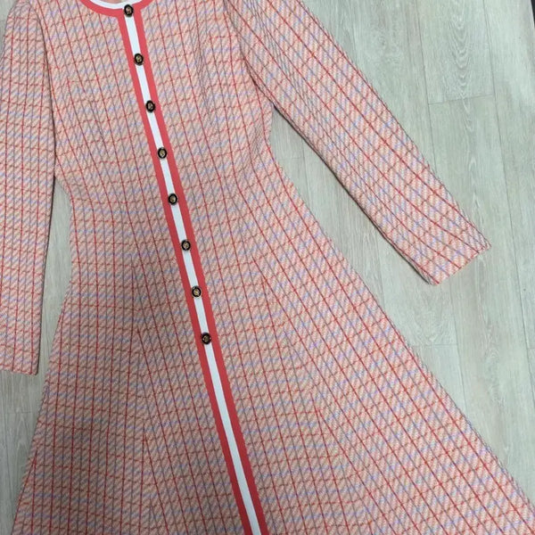 [BUNJANG] Mojo.S.Fene Check Pattern Pink Tweed Dress / 모조에스핀 체크 패턴 핑크 트위드 원피스