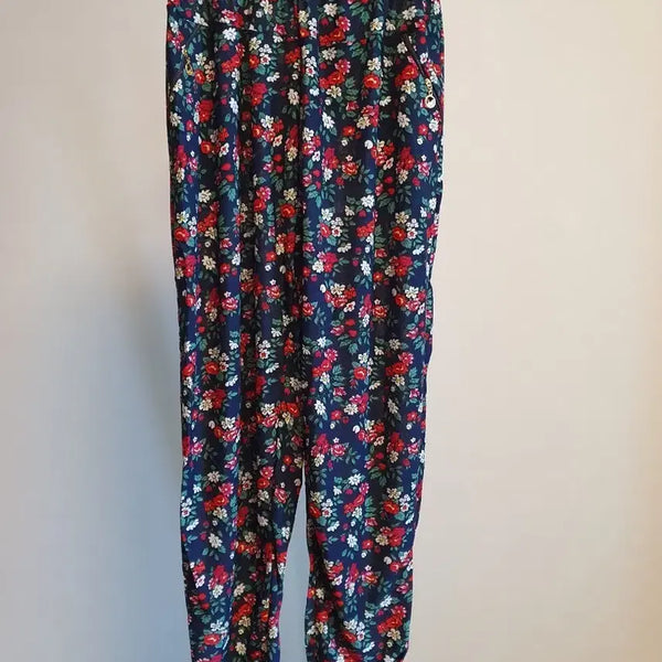 [BUNJANG] Women's Floral Pattern Elastic Waist Pants / (새상품)꽃무늬 여성 밴딩바지 free size