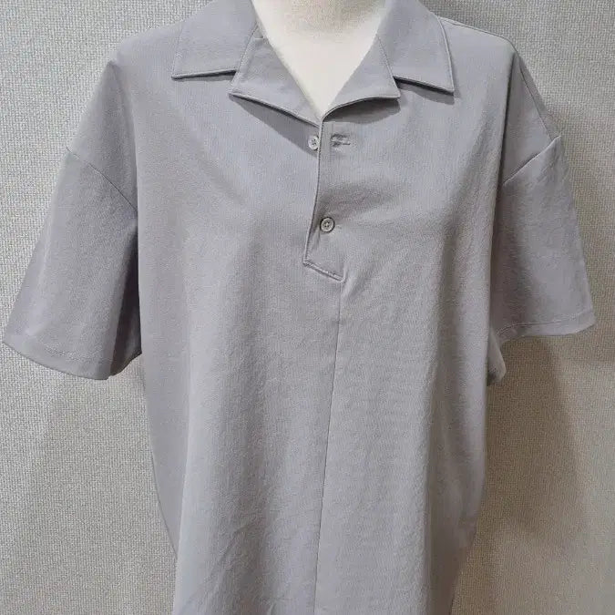 [BUNJANG] Allegri Men's Open Collar Short Sleeve Shirt Grey / A-94 알레그리 남자 오픈 카라 반팔 셔츠 회색