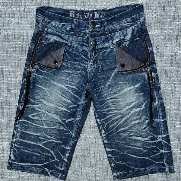[BUNJANG] Blow By Blue Y2K Punk Detail Denim Half Pants / [L] Blow By Blue Y2K 펑크 디테일 데님 하프 팬츠