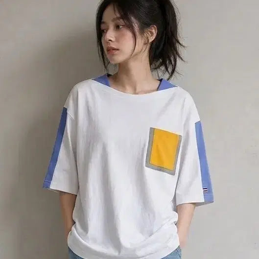 [BUNJANG] PERSON'S x NOBUO IKEDA Color Block T-Shirt / [M] PERSON'S x NOBUO IKEDA 컬러 블록 티셔츠
