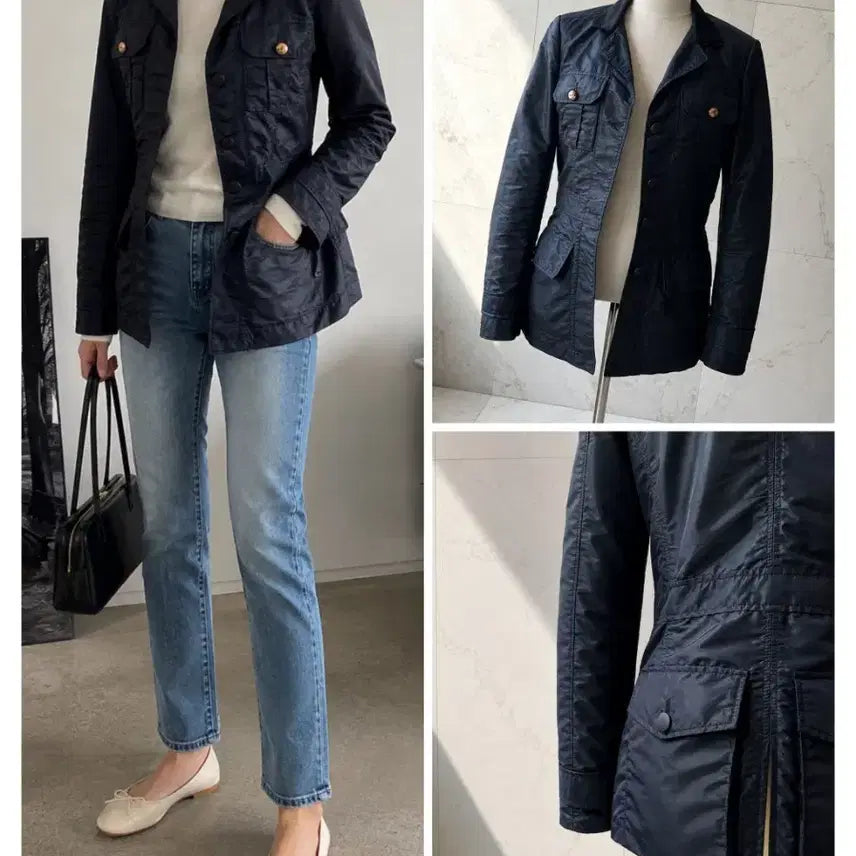 [BUNJANG] Balenciaga 2006 Archive Paris Navy Techno Jacket - Nicolas Ghesquière Era / (정품) 발렌시아가 파리 아카이브 여성 자켓 / 38