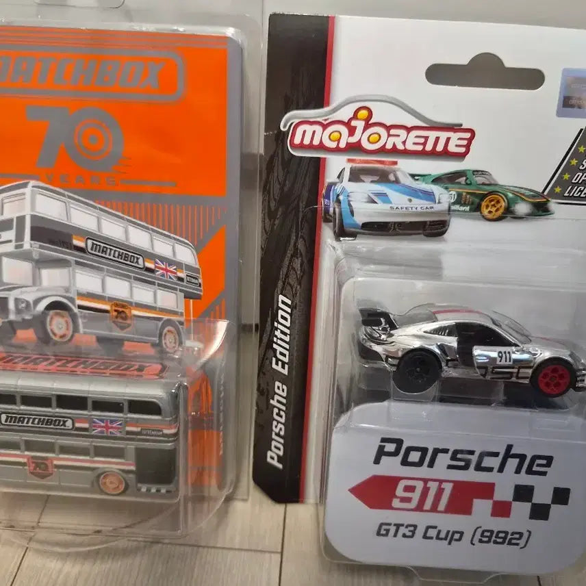 [BUNJANG] Majorette Porsche 911 GT3 Cup & Matchbox Bus Die-cast Model Set / 마조레트 포르쉐 911 GT3 컵 & 매치박스 버스