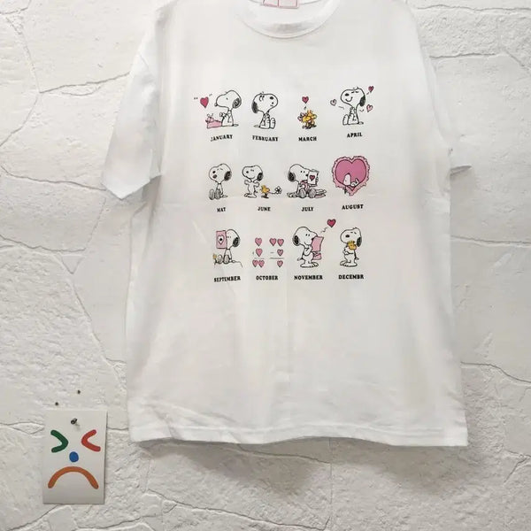 [BUNJANG] Snoopy Printed Oversized Short Sleeve T-Shirt / 스누피나염프린팅오버핏반팔티 (새상품)