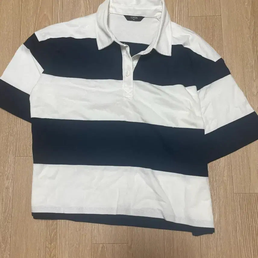 [BUNJANG] TOPTEN Striped Collar T-shirt / 탑텐 스트라이프 카라티