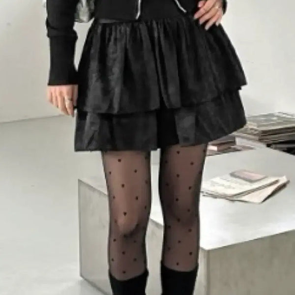 [BUNJANG] Aqucover Club Black Skirt / 아쿠비클럽 캉캉 미니스커트 블랙
