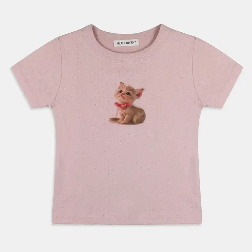 [BUNJANG] Headment Fluffy Kitten T-Shirt Pink / 헤더먼트 fluffy kitten 티셔츠 핑크
