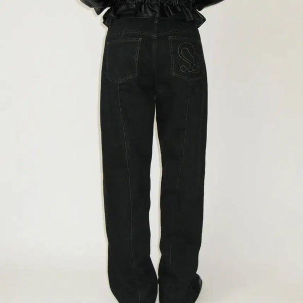 [BUNJANG] SUN BURN PROJECT Stitch Denim Black / 썬번프로젝트 스티치 데님 블랙