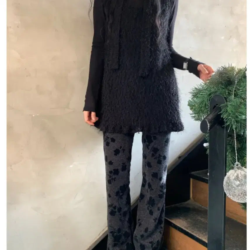 [BUNJANG] Sanfruk Pearl Scarf One-Piece Dress Black / 샌프룩 원피스