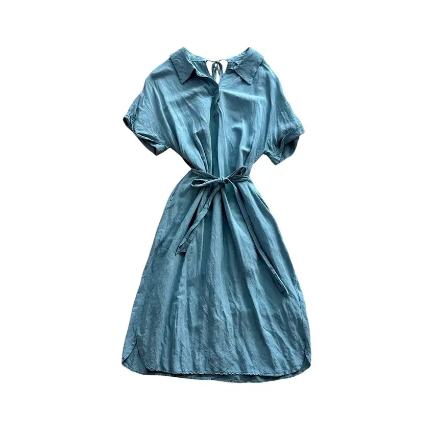 [BUNJANG] Codes Combine Linen Blend Short Sleeve Dress / codes combine 반팔 원피스