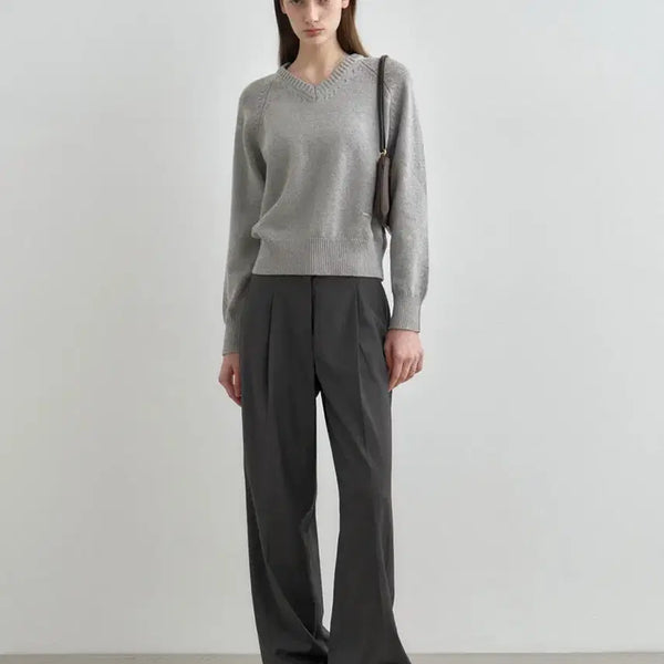 [BUNJANG] Mongdol One-Tuck Wide Slacks Charcoal L / 새상품) 몽돌 원턱 와이드 슬랙스 차콜L