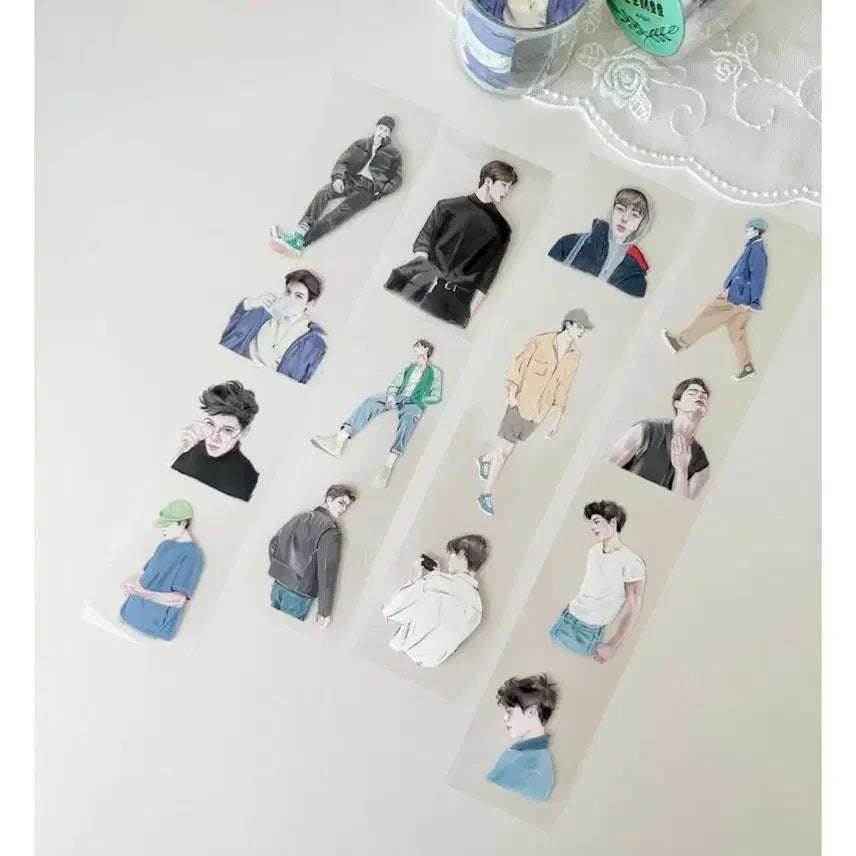 [BUNJANG] By Yumi Male Character PET Washi Tape / 바이유미 남자인물 pet마테