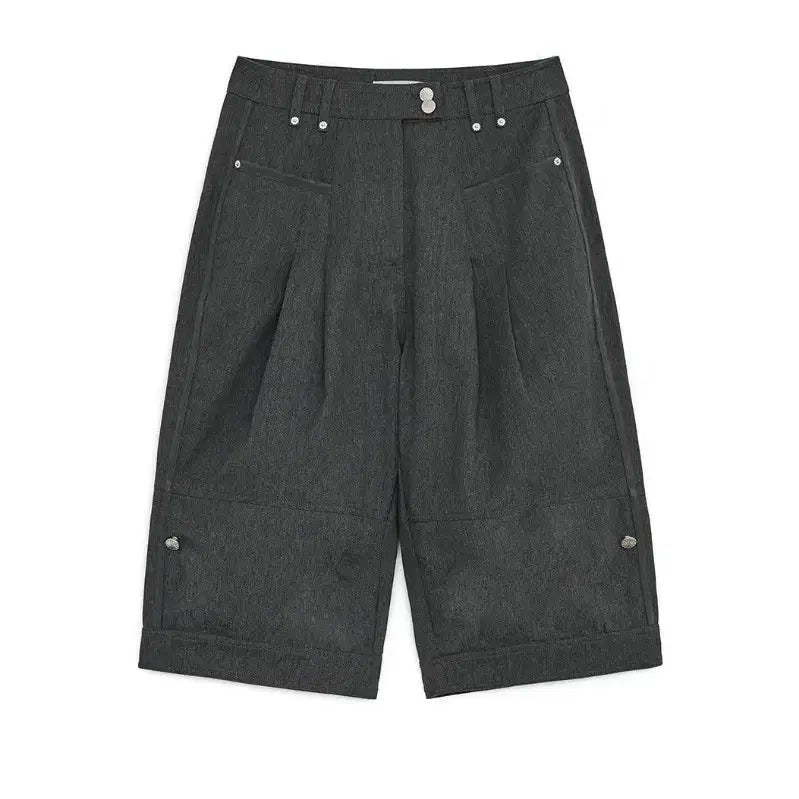 [BUNJANG] Hug Your Skin Balloon Pintuck Capri Pants Charcoal / 택O) 허그유어스킨 벌룬 핀턱 카프리 팬츠 차콜