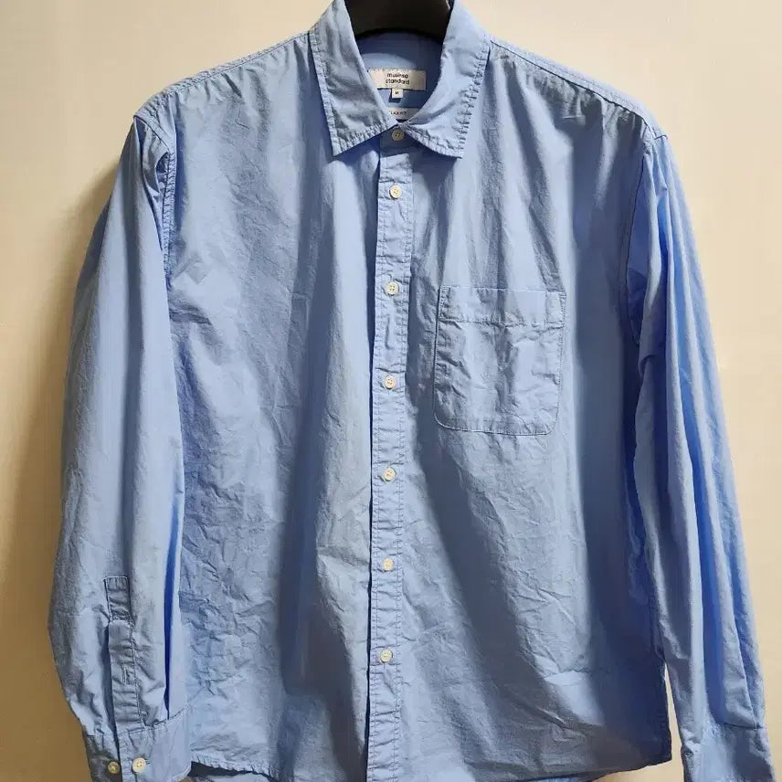 [BUNJANG] Musinsa Relaxed Washed Poplin Shirt Sax Blue / 무신사 릴렉스드 워시드  포플린 셔츠 삭스블루