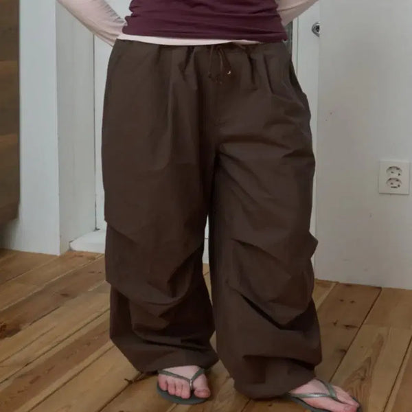 [BUNJANG] Pieces Needle Collaboration Parachute Jogger Pants Brown / 파이시스 니들 콜라보 파라슈트 조거 팬츠 브라운