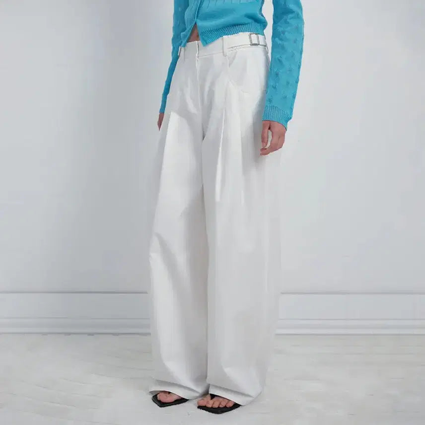 [BUNJANG] Rave Jaw Detail Belted Wide Pants / 레이브 턱 디테일 벨티드 와이드 팬츠