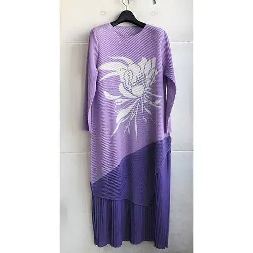 [BUNJANG] Purple Pleated Dress / 보라 고급 기계주름원피스- 66.77/새거수준