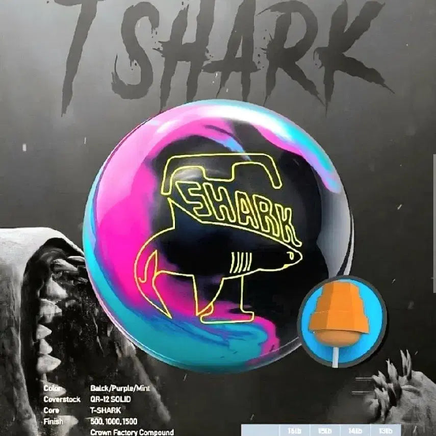 [BUNJANG] Track T-Shark Black Purple Mint Bowling Ball - 15 lbs (Certified) / [중고 볼링공] 트랙 티샤크 블랙 퍼플 민트 15파운드 (공인구) 하이퍼