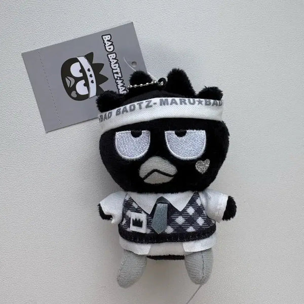 [BUNJANG] Sanrio Badtz-Maru Black Monotone Plush Keyring / 산리오 배드바츠마루 블랙 모노톤 인형 키링 새상품
