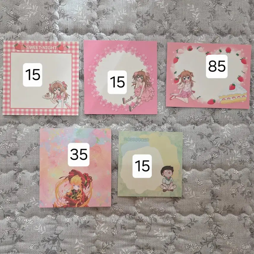 [BUNJANG] Lala's Style Diary, Rozen Maiden, Mob Psycho 100 Die-Cut Notepads / 고르는 떡메모지 라라의스타일기 로젠메이든 모브사이코 / 애니인스띵다꾸