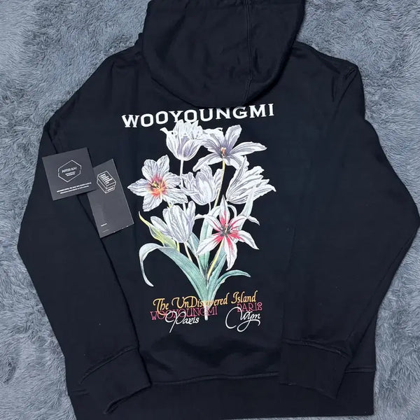 [BUNJANG] Wooyoungmi 24SS Flower Hoodie Black / [24년식/50]우영미 플라워 후드티 블랙