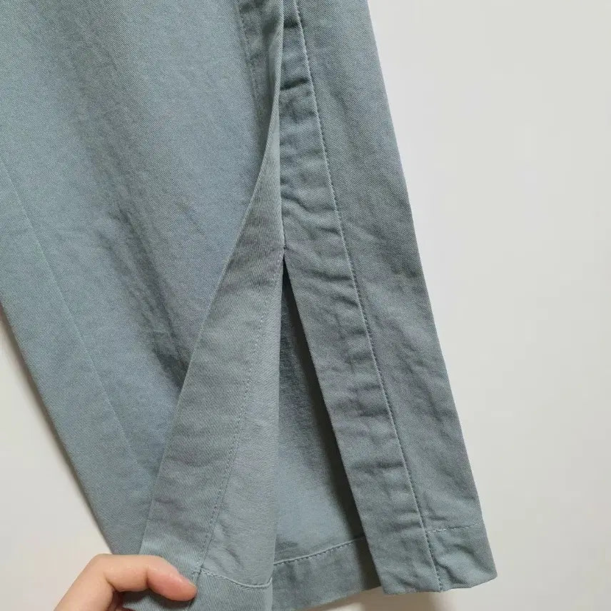 [BUNJANG] Dark Mint Side Slit Cotton Pants / (수입) 다크민트 옆트임 코튼 팬츠