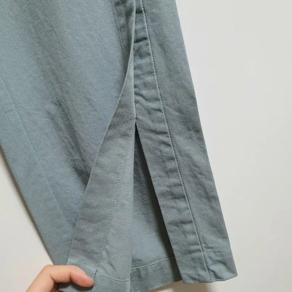 [BUNJANG] Dark Mint Side Slit Cotton Pants / (수입) 다크민트 옆트임 코튼 팬츠