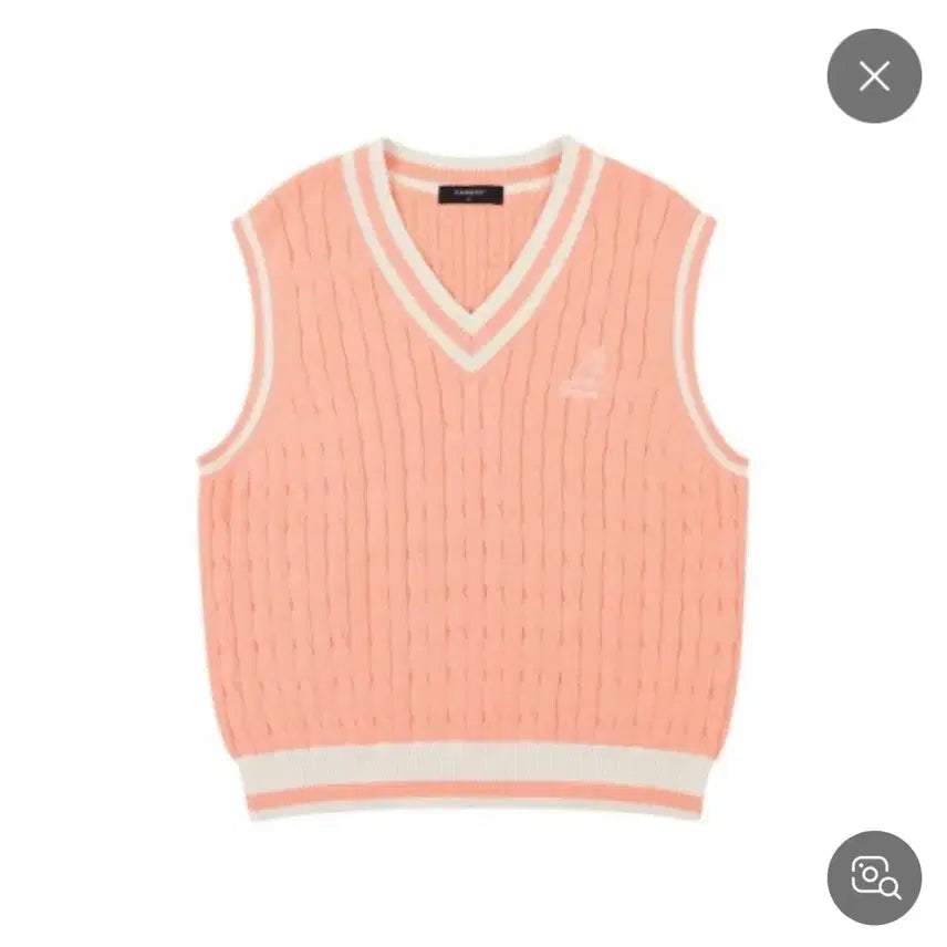 [BUNJANG] Kangol Knit Vest Peach Pink M / 캉골 니트조끼 피치핑크 m