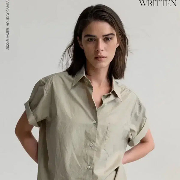 [BUNJANG] Nothing Written Papa Cotton Short Sleeve Shirt / 낫띵리튼 파파 코튼 반팔셔츠