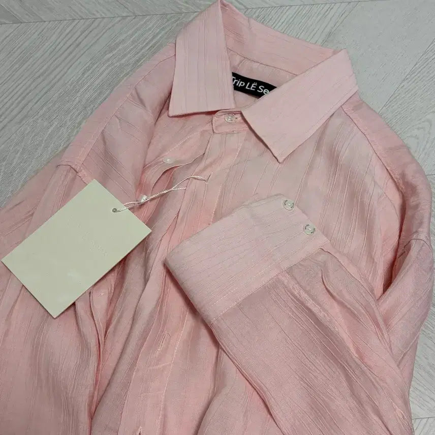 [BUNJANG] Triplesense Pleated Blouse Pink Shirt / 트립르센스 플리츠셔츠 블라우스 핑크셔츠