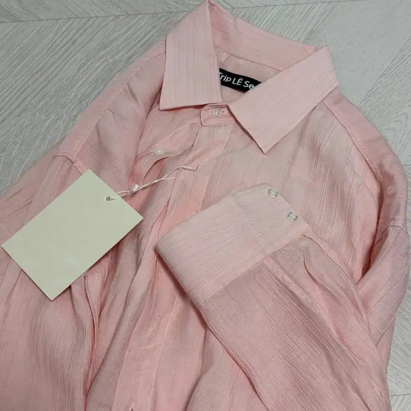 [BUNJANG] Triplesense Pleated Blouse Pink Shirt / 트립르센스 플리츠셔츠 블라우스 핑크셔츠