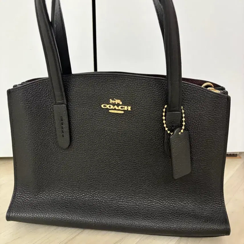[BUNJANG] Coach Black Leather Tote Bag / 코치 블랙 가죽 토트백