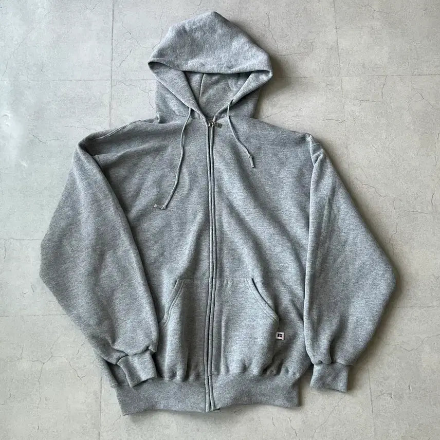 [BUNJANG] Russell Athletic Vintage Zip-Up Hoodie Gray XL / 빈티지 러셀후드집업 그레이 XL
