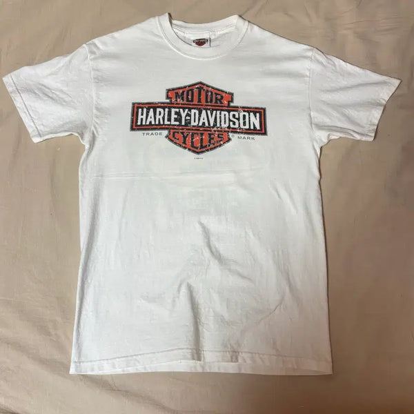 [BUNJANG] Vintage Harley-Davidson White Short Sleeve T-Shirt / [M] 빈티지 할리 데이비슨 화이트 반팔 티셔츠