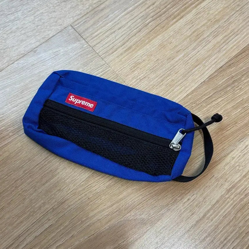 [BUNJANG] Supreme Blue Mesh Pouch Bag Pencil Case / 슈프림 블루 메쉬 파우치 백 필통 케이스
