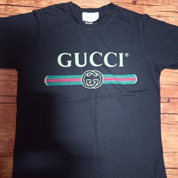 [BUNJANG] Gucci Black Logo Short Sleeve T-Shirt / 반팔 티셔츠