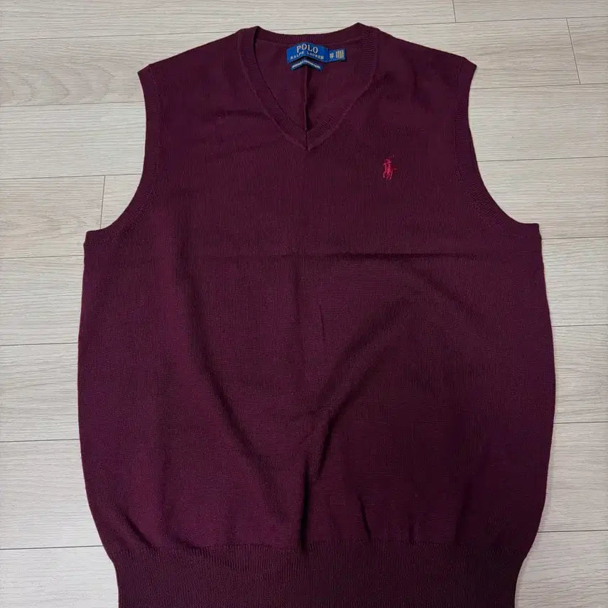 [BUNJANG] Polo Ralph Lauren Burgundy Knit Vest XS / 폴로 니트조끼 버건디 XS